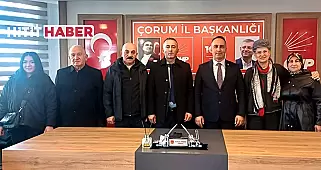 Çorum'da Kurulan Birleşik Emekliler Sendikası, CHP İl Başkanı Dinçer Solmaz'ı Ziyaret Etti