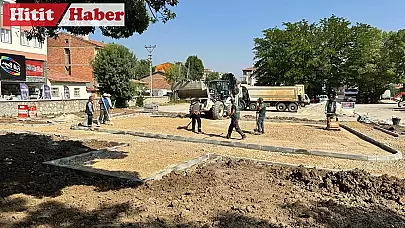 Çorum Belediyesi, Recep Tayyip Erdoğan Caddesi'nde Yeni Park İnşa Ediyor