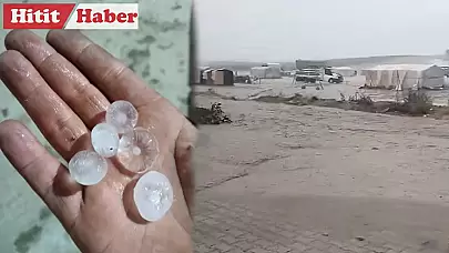 Çorum'da Etkili Dolu Yağışı: Tarlalar Göle Döndü, Çadırlar Sular Altında!